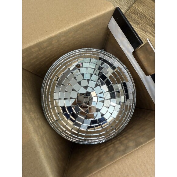 Rotating Ball Christmas Tree Topper Disco Mirror Ball New - Picture 5 of 9